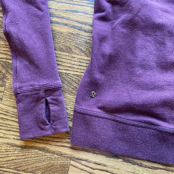 Lululemon Stress Less Pullover Hoodie Burgundy Cowlneck Sweatshirt Size 2 - Picture 6 of 9